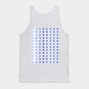 BLUE And White Star Pattern Tank Top
